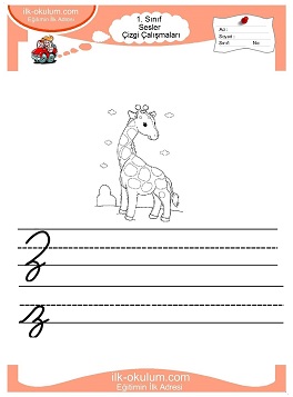 Çocuklar İçin Z Sesi Çalışma Sayfaları 
